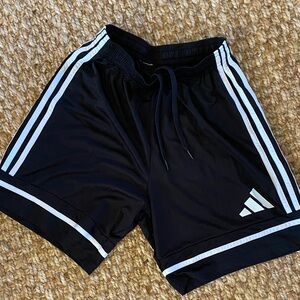 Black Athletic Shorts with White Stripes small